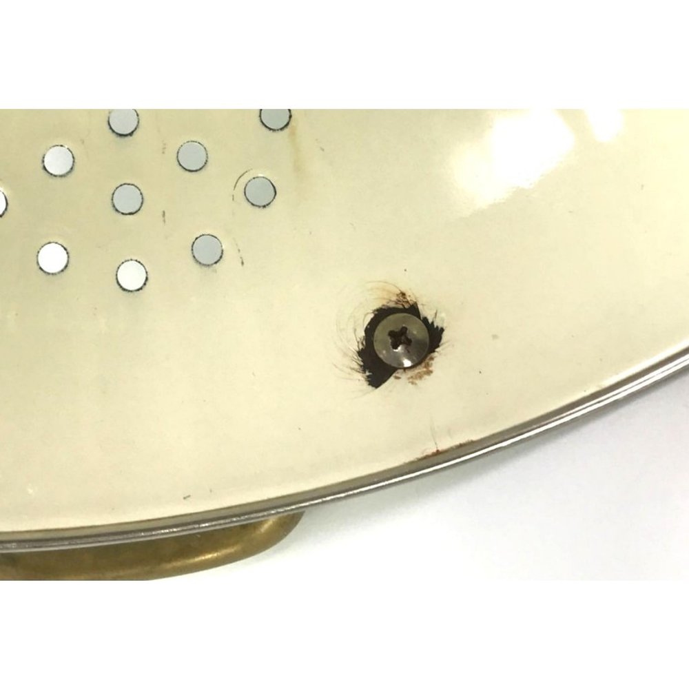 Vintage Regency Club Cream-Colored Enamel Colander Strainer with Fruit Design - Picture 6 of 8